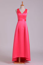 Load image into Gallery viewer, 2024 Bridesmaid Dresses V Neck Ankle Length Satin