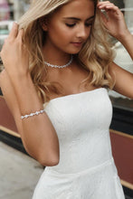 Load image into Gallery viewer, Strapless Lace-Up Homecoming Party Dress With Pocket Knee Length