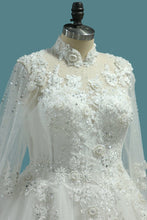 Load image into Gallery viewer, 2024 Luxurious Wedding Dresses High Neck Tulle With Sequins Beads Crystals Lace Up