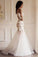 2023 Mermaid Scoop Wedding Dresses Tulle With Applique Sweep Train Detachable