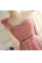 Load image into Gallery viewer, 2024 New Arrival One Shulder Bridesmaid Dresses A Line Tulle With Sash