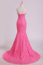 Load image into Gallery viewer, 2024 Stunning Sweetheart Mermaid Prom Dresses With Beads Floor-Length Lace