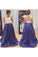 2023 A Line V Neck Prom Dresses Satin With Beading Sweep Train Zipper Up