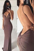 Load image into Gallery viewer, Sexy mermaid backless long cheap simple off shoulder v-neck popular on sale summer dress 15225