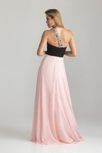 Load image into Gallery viewer, Black Top 2024 Prom Dresses Sheath One Shoulder Floor Length Chiffon