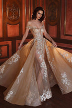 Load image into Gallery viewer, 2024 Off The Shoulder Sheath Prom Dresses Organza With Applique