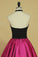 2024 Homecoming Dresses Halter A Line Satin With Applique Two Pieces
