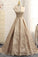 Special A-line V-neck Cap Sleeves Satin Appliques Lace Long Formal Evening Dresses RS429