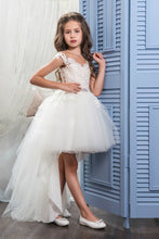 Load image into Gallery viewer, 2024 Asymmetrical Scoop With Applique Flower Girl Dresses A Line Tulle