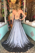 Load image into Gallery viewer, Beautiful Silver Gray Long A-Line Spaghetti Straps Prom Dresses Party Dresses