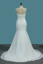 Load image into Gallery viewer, 2024 New Arrival Lace Mermaid Sweetheart Sweep Train Wedding Dresses