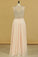 2024 Prom Dresses Scoop Beaded Bodice A Line Chiffon Floor Length
