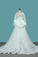 2024 Tulle Long Sleeves Mermaid Wedding Dresses With Applique Court Train Detachable