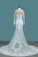 2024 Mermaid Wedding Dresses High Neck Long Sleeves Tulle With Applique And Beads