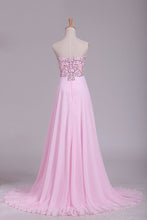 Load image into Gallery viewer, 2024 Hot Prom Dresses Sweetheart With Beading Floor Length Chiffon