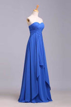 Load image into Gallery viewer, 2024 Simple Prom Dresses Sweetheart Ruffled Bodice A Line Floor Length Chiffon