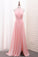 2023 Scoop A Line Chiffon Bridesmaid Dresses With Ruffles And Slit Floor Length