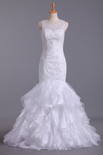 Load image into Gallery viewer, 2024 Wedding Dresses Scoop Mermaid Court Train Organza Court Train