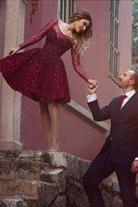 Wine Red Prom Dresses Beading Prom Gowns Cute Party Dress Short Prom Dress RS619
