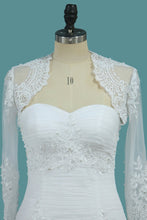 Load image into Gallery viewer, 2023 Wedding Dresses Sweetheart With Jacket Tulle With Beads And Ruffles