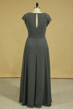 Load image into Gallery viewer, 2024 Floor Length Dress Cowl Neck Cap Sleeves With Sash Modified Circle Skirt Plus Size