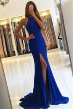 Load image into Gallery viewer, 2024 Scoop Open Back Mermaid Evening Dresses Spandex With Slit