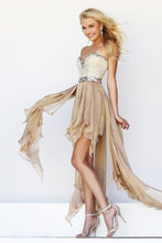 Load image into Gallery viewer, High Low Skirt A Line Sweetheart Beaded Bodice Prom Dresees New Here