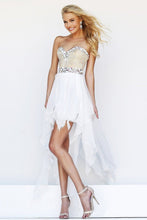 Load image into Gallery viewer, High Low Skirt A Line Sweetheart Beaded Bodice Prom Dresees New Here