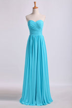 Load image into Gallery viewer, 2024 Sweetheart Pleated&amp;Fitted Bodice A Line Dress Full Length With Layered Chiffon Skirt