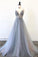 Gorgeous A Line Spaghetti Straps V Neck Beads Prom Dresses with SRS15648