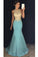 2023 Scoop Beaded Bodice Mermaid Prom Dresses Satin Sweep Train