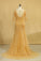 2024 Plus Size Half Sleeves V Neck Mother Of The Bride Dresses Mermaid Tulle With Applique Sweep Train Color Gold