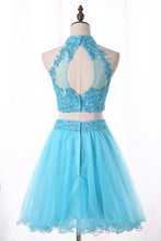 Load image into Gallery viewer, 2023 Two Pieces Homecoming Dresses A Line Tulle With Beading And Appliques