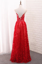 Load image into Gallery viewer, 2024 Off The Shoulder Lace Prom Dresses A Line Floor Length