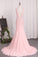 2024 Open Back V-Neck Mermaid Chiffon With Beads And Slit Prom Dresses