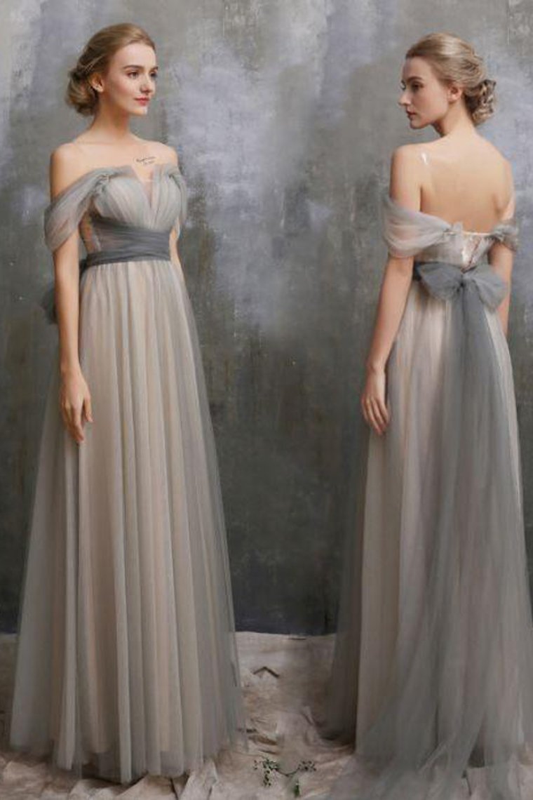 2023 Fairy Prom Dresses A-Line Floor-Length Bowknot Sexy Prom Dress/Evening Dress