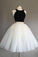 White and Black Two Pieces Tulle Cute Tutu Party Dresses Homecoming Dress RS91