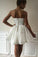Mini Strapless Cute A-Line Sweetheart Ivory Short Open Back Homecoming Graduation Dress RS251