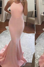 Load image into Gallery viewer, 2024 Halter Mermaid Halter Pink Backless Long Sleeveless Floor Length Long Prom Dresses RS766
