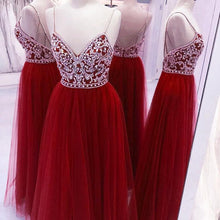 Load image into Gallery viewer, Spaghetti Straps Beading Handmade Long Evening Dress Formal Women Dress prom dresses Z104