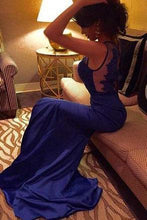 Load image into Gallery viewer, Royal Blue Backless Long Charming Evening Dress Formal Women Dress Prom Dresses RS674