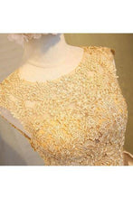 Load image into Gallery viewer, Light beads satins lace round neck homecoming dress RS384
