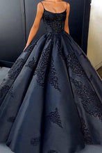 Load image into Gallery viewer, 2024 Ball Gown Spaghetti Straps Navy Blue Vintage Cheap Long Prom Quinceanera Dresses RS113