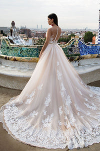 Lace prom dresses Elegant modest wedding dresses RS245