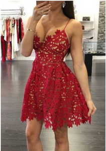Lace Unique Homecoming Dress Graduation Dress Prom Dress for Teens RS17