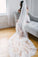 Alencon Lace Trim Long Ivory Veil for Wedding Wedding Veil RS867
