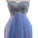 Strapless Cute Tulle Short Sweetheart Beading Blue Rhinestone Homecoming Dresses RS190