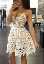 Load image into Gallery viewer, Lace Unique Homecoming Dress Graduation Dress Prom Dress for Teens RS17
