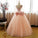 Vintage Pink Flower Long Sleeves Puffy Tulle Long Quinceanera Dress Prom Dresses RS428
