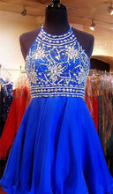 Load image into Gallery viewer, Royal Blue Sparkle Beautiful Chiffon Fashion Beading Sweet 16 Dress RSR67